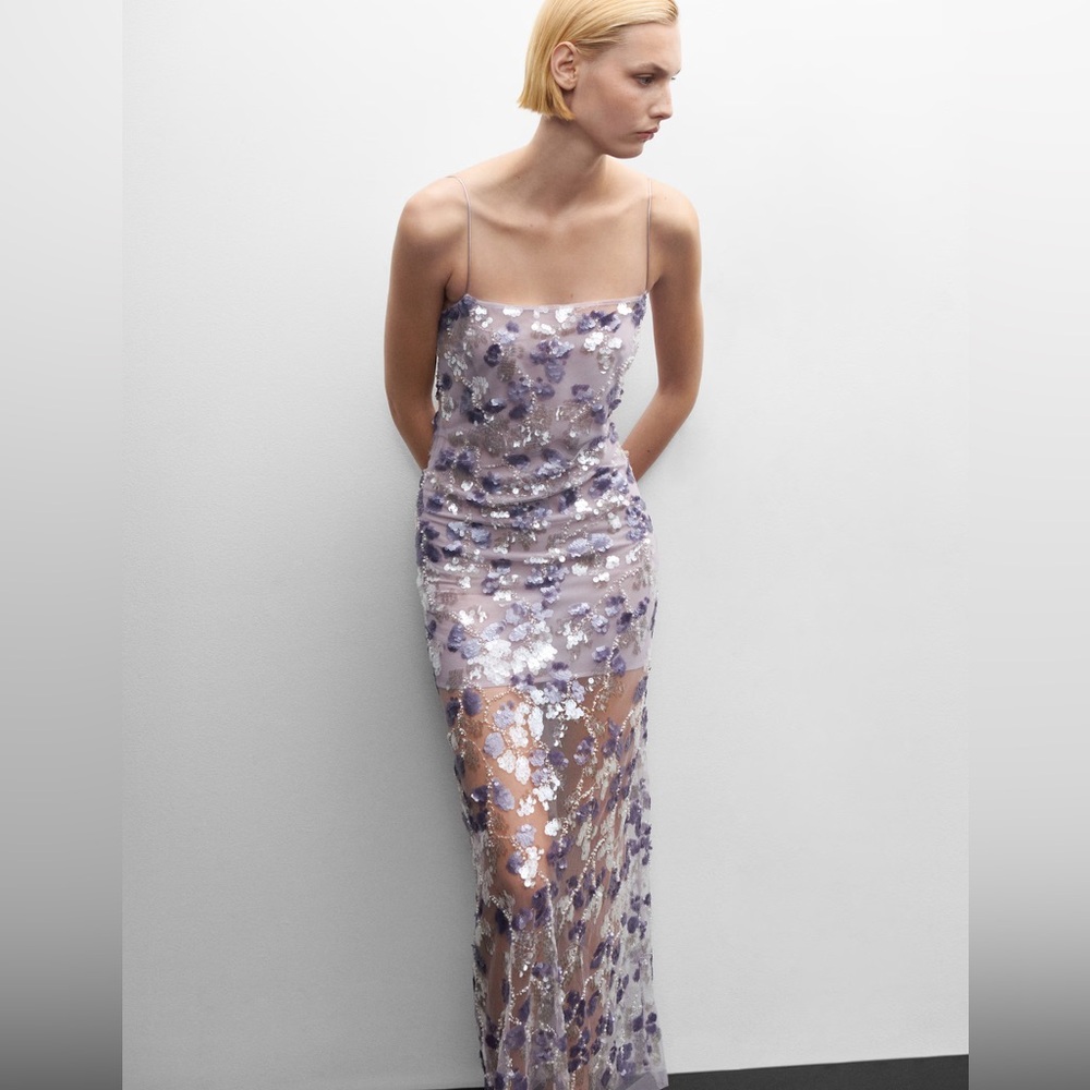 Mango purple sequin dress